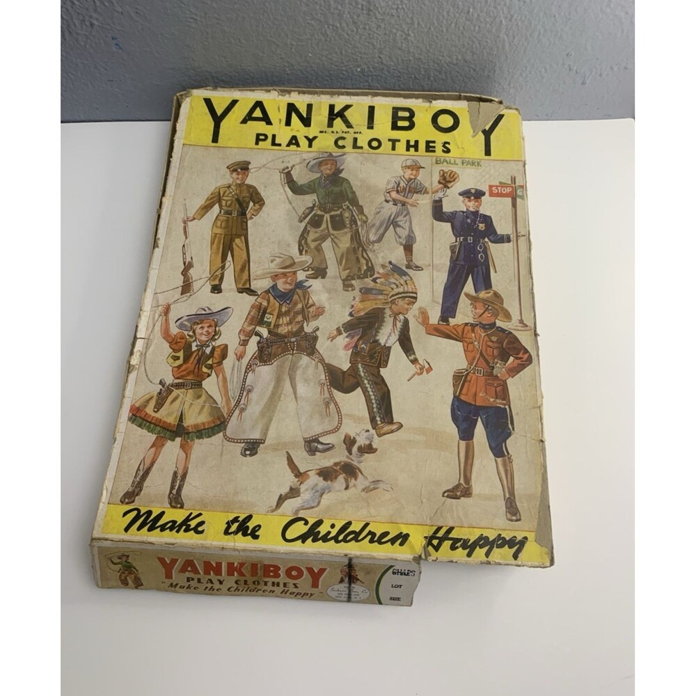 Vtg 1950s Yankiboy Play Clothes Sz 6 Cowboy Costume Chaps & Vest Western Uniform